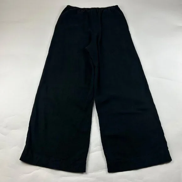 A New Day Black Linen Blend Wide Leg Lounge Pant M - Picture 6 of 7